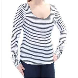 Thin, soft, Long Sleeve, Ivory/Navy fitted shirt